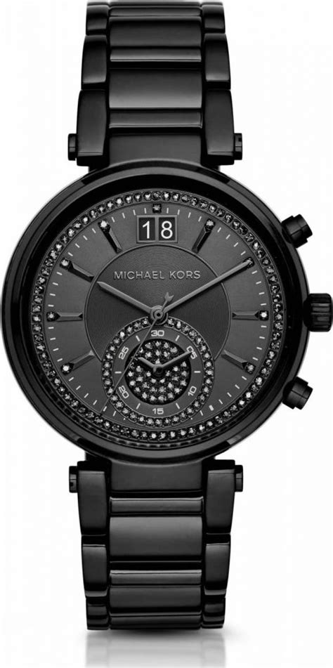 michael kors sawyer black tone watch